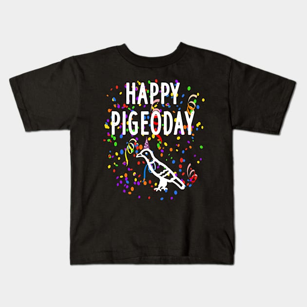 Happy pigeon day pigeon animal breeder motif forage Kids T-Shirt by FindYourFavouriteDesign